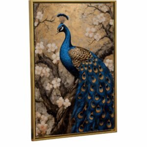 Artsense Canvas with Luxury Floating frame Beautiful Peacock Abstract Painting For Wall Decoration Wall Painting For Living Room Big Size Painting -20X30 Inches/(50X71Cm) - Image 3