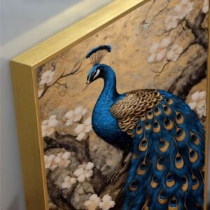 Artsense Canvas with Luxury Floating frame Beautiful Peacock Abstract Painting For Wall Decoration Wall Painting For Living Room Big Size Painting -20X30 Inches/(50X71Cm) - Image 2