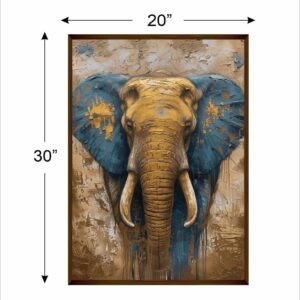 Artsense wood lucky elephant canvas wall decor art print painting with frame 20x30 inches (51x70 cm) (lucky elephant, Animal Print) - Image 2