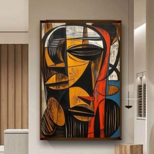 Artsense Wood african abstract For Wall Decoration Abstract Wall Painting For Living Room Big Size Painting With Frame-Multicolor -20X30 Inches/(50X71Cm) - Image 1