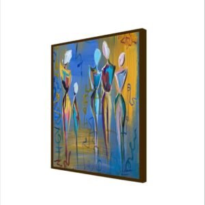 Artsense Painting for wall decoration Abstract wall painting for living- Blue Handmade style painting for home decoration with frame-Multicolor/20x20 inches/(50x50 cm) - Image 3