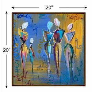 Artsense Painting for wall decoration Abstract wall painting for living- Blue Handmade style painting for home decoration with frame-Multicolor/20x20 inches/(50x50 cm) - Image 4