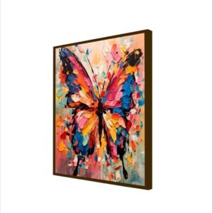 Artsense Painting for wall decoration Abstract wall painting for living- Colorful butterfly painting for home decoration with frame-Multicolor/20x20 inches/(50x50 cm) - Image 2