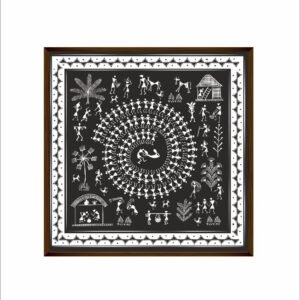 Artsense Painting for wall decoration Abstract wall painting for living- kalamkari dark painting for home decoration with frame-Multicolor/20x20 inches/(50x50 cm) - Image 2