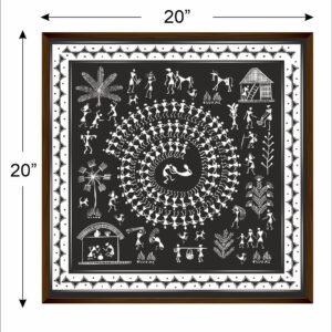 Artsense Painting for wall decoration Abstract wall painting for living- kalamkari dark painting for home decoration with frame-Multicolor/20x20 inches/(50x50 cm) - Image 4