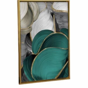 Artsense Luxury Abstract Brushstroke Wall Art with Golden Floating Frame – Elegant Painting for Living Room & Office Decoration – 20x30 Inches (50x71 cm) - Image 2