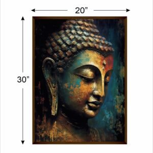 Artsense 3d look Golden Dark Buddha lucky canvas Painting for wall decoration Abstract wall painting for living room big size painting for home decoration with frame-Multicolor -20x30 inches/(50x71cm) - Image 4
