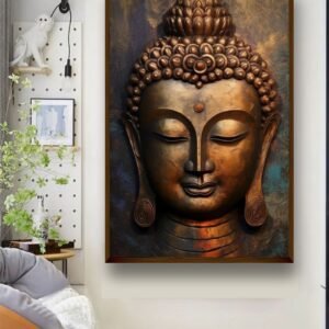 Artsense 3d look Dark Buddha lucky canvas Painting for wall decoration Abstract wall painting for living room big size painting for home decoration with frame-Multicolor -20x30 inches/(50x71cm) - Image 1