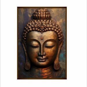 Artsense 3d look Dark Buddha lucky canvas Painting for wall decoration Abstract wall painting for living room big size painting for home decoration with frame-Multicolor -20x30 inches/(50x71cm) - Image 2