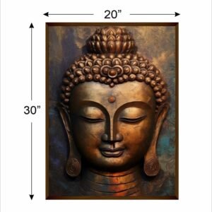 Artsense 3d look Dark Buddha lucky canvas Painting for wall decoration Abstract wall painting for living room big size painting for home decoration with frame-Multicolor -20x30 inches/(50x71cm) - Image 4