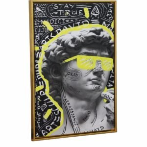 Artsense David of Michelangelo Luxury Painting for Wall Decoration | Golden Floating Frame Wall Art for Living Room | Aesthetic Framed Big Size Painting - Multicolor - 20x30 Inches/(50x71cm) - Image 3