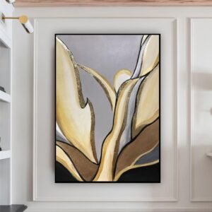 Artsense Golden Abstract Canvas Wall Art | Modern Luxury Painting 20x30 Inches (50x75 cm) | Framed Wall Decor for Living Room, Bedroom & Office - Image 1