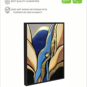 Artsense Abstract Modern Canvas Wall Art | Blue & Golden Textured Look Painting 20x30 Inches (50x75 cm) | Framed Wall art print with frame - for Living Room, Bedroom Office - Image 5