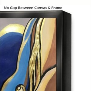 Artsense Abstract Modern Canvas Wall Art | Blue & Golden Textured Look Painting 20x30 Inches (50x75 cm) | Framed Wall art print with frame - for Living Room, Bedroom Office - Image 3