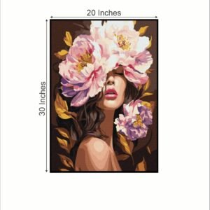 Artsense Premium Girl with Flower Head Modern Canvas Wall Art | Multicolour 20x30 Inches Framed Painting | Boost Confidence & Add Vibrance to Living Room Bedroom Office Decor - Image 5