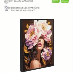 Artsense Premium Girl with Flower Head Modern Canvas Wall Art | Multicolour 20x30 Inches Framed Painting | Boost Confidence & Add Vibrance to Living Room Bedroom Office Decor - Image 4