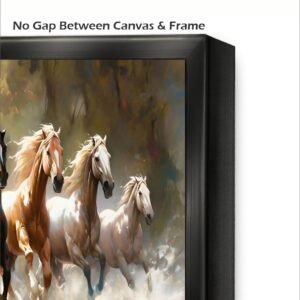 Artsense 7 Horses Running Canvas Wall Art with Floating Frame | Vastu Lucky Painting 24x36 Inches (60x90 cm) | Large Framed Wall Decor for Living Room, Bedroom & Office - Image 3