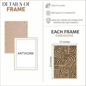 Artsense Abstract Wall Art Set of 3 Frames - Large Modern Minimalist Geometric Line & Shape Prints – Framed Vinyl Artwork with Plexiglass for Living Room, Bedroom, Office & Home Decor – Ready to Hang (10x13 In) - Image 5