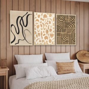 Artsense Abstract Wall Art Set of 3 Frames - Large Modern Minimalist Geometric Line & Shape Prints – Framed Vinyl Artwork with Plexiglass for Living Room, Bedroom, Office & Home Decor – Ready to Hang (10x13 In) - Image 2